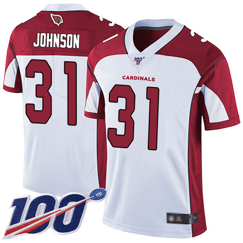 Arizona Cardinals Limited White Men David Johnson Road Jersey NFL Football #31 100th Season Vapor Untouchable